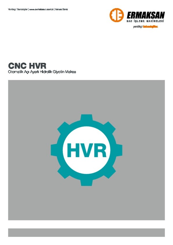 CNC HVR - CNC Hidrolik Giyotin Makas