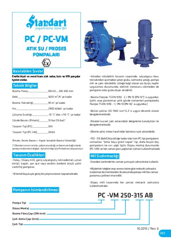 PC/ PC-VM Atık Su/ Proses Pompaları