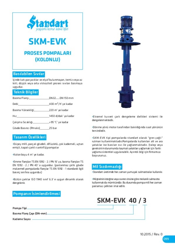 SKM-EVK Proses Pompaları (Kolonlu)